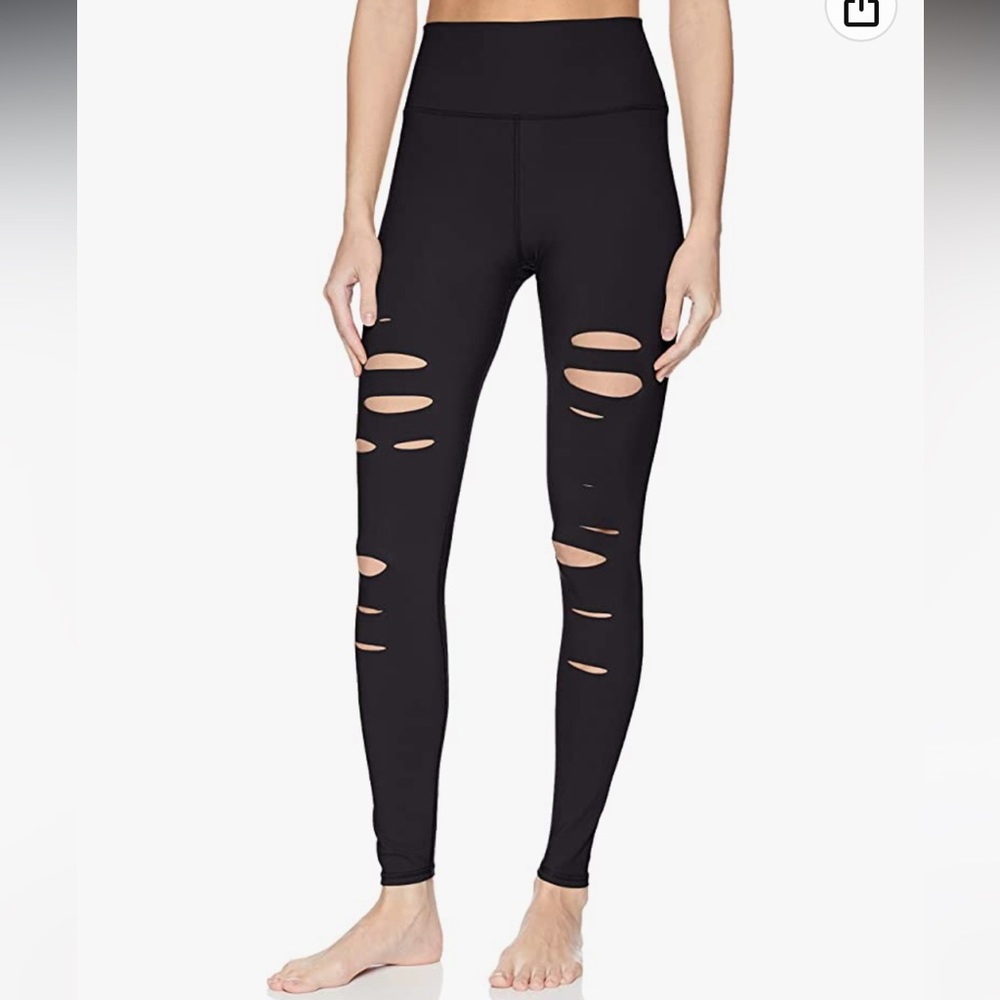 alo yoga-High-Waist Ripped Warrior Legging-xxs